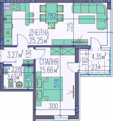 Двустаен апартамент, Пловдив, Тракия, 680998, Снимка 1